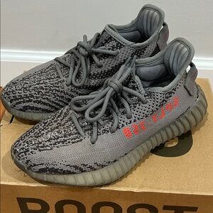 Adidas Yeezy Boost 350 V2 in Gray and Red